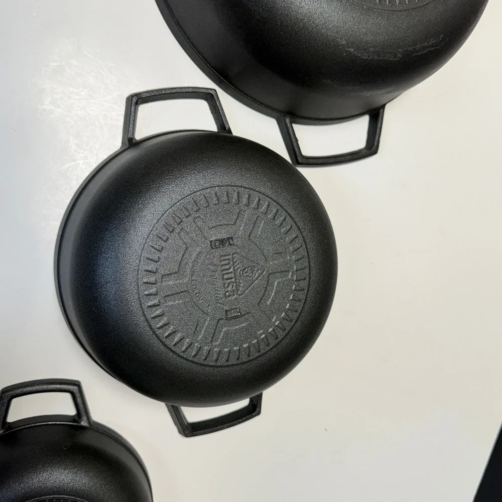 Lot‎ of 3 Imusa Black Cast Aluminum Nesting Pot Kitchen Dual Handle Cookware